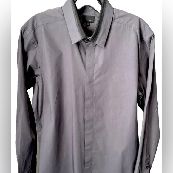 Fendi Men's Long Sleeve Button Dress Shirt US IT 39 Tailored fit